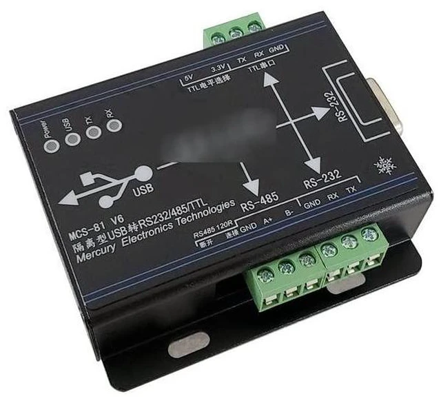 Main image of Chip Isolated USB to T-T-L/RS232/RS485 3 in 1 Serial Port Adapter Industrial-Grade T-T-L RS-232 RS-485 Isolation