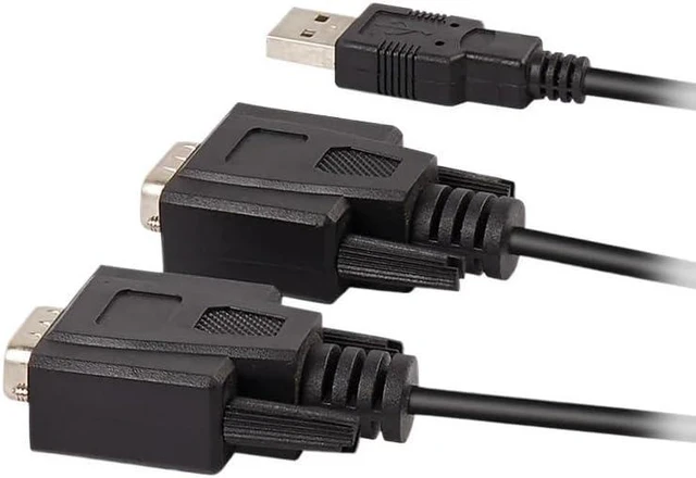 Alt view image 3 of 3 - USB 2.0 to Dual com F&T>D*I CHIP 2 Port USB to Serial RS232 DB9 Adapter Cable