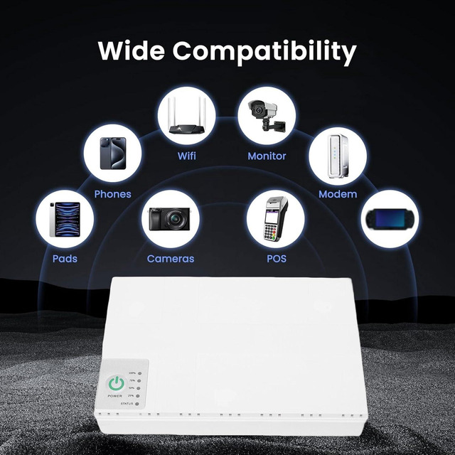 Luocute Mini UPS 7500mAh Batteria Backup Per Router E Modem, Alimentazione Ininterrotta 5 Ore Con Uscite DC E USB – Spina Europea