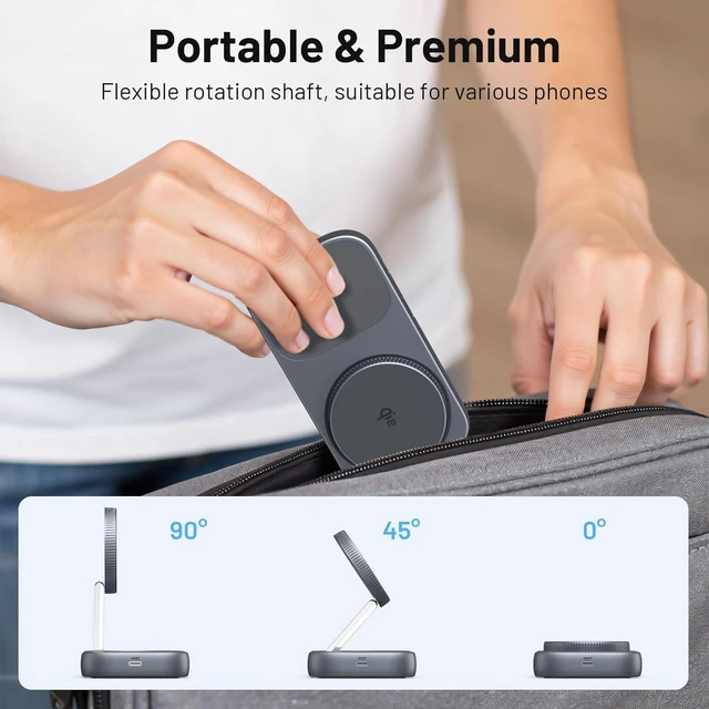 Alt view image 7 of 7 - Selore USB C Hub with Wireless Charging for MacBook: 4K@60Hz HDMI 100W PD 15W Qi2 + 5W Wireless 10Gbps Ports iPhone Mirroring Docking Station & Magsafe Stand Space-Saving Desk Organizer