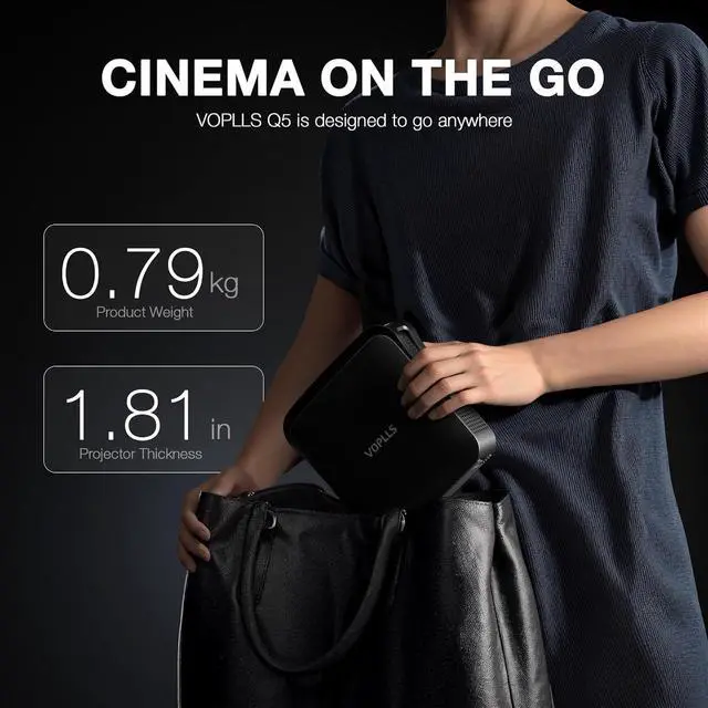 Alt view image 3 of 7 - Officially-Licensed APP & Native 1080P Thinnest 1.81" Smart Mini Projector with WiFi and Bluetooth, Auto Focus & Keystone Portable Outdoor Projector, VOPLLS 4K Home Movie Projector(Upgraded)