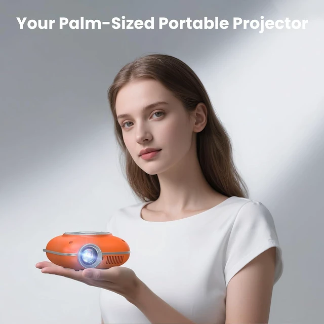 Alt view image 7 of 7 - Mini Projector, 1080P Supported Portable Bluetooth projector