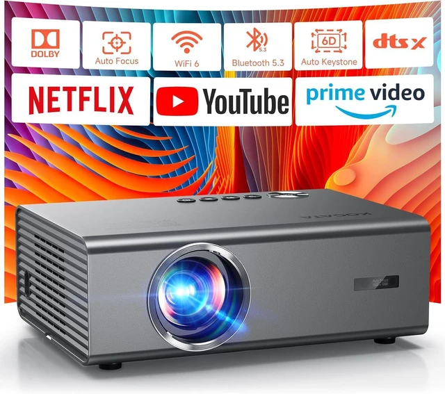 Main image of 4K-Projector with WiFi and Bluetooth, AI Auto Focus&6D Keystone Dolby Audio HDR10+, Smart Projector with Built-in Apps, Outdoor Movie Portable for Home Theater, Bedroom, Ceiling