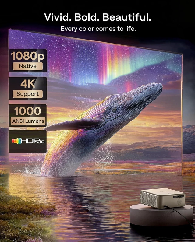 Alt view image 7 of 7 - EAZZE D1 MAX Google TV Projector, 1000 ANSI, 4K Support & MEMC