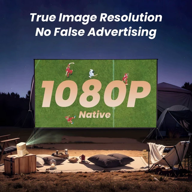 Alt view image 3 of 7 - Yaber T2 Outdoor Projector Sound by JBL & Built-in Battery, Native 1080P, WiFi 6 & Bluetooth, Smart Movie Portable for Inside & Outside (TV Dongle Not Included)