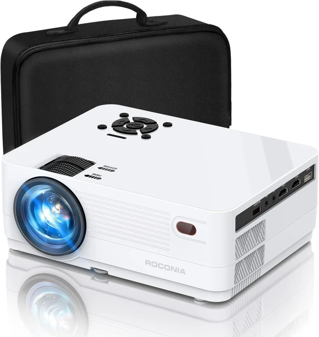 Main image of 5G WiFi Bluetooth Native 1080 Projector, 18000LM Full HD Movie Projector, 300" Display Support 4k Home Theater, Compatible with iOS/Android/XBox/PS4/TV Stick/HDMI/USB (White)