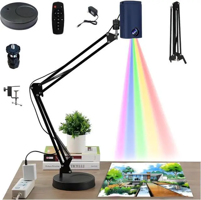 Main image of Drawing Projector for Tracing and Painting, Portable Smart Tool with Remote Control, WiFi and USB Connectivity for Image Transfer,Blue-0.6m