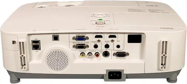 Alt view image 3 of 7 - NEC P401W 3LCD Projector 4000 ANSI HD 1080i HDMI x 2 16:10 (WXGA) LAN, Bundle Remote Control Power Cord HDMI Cable