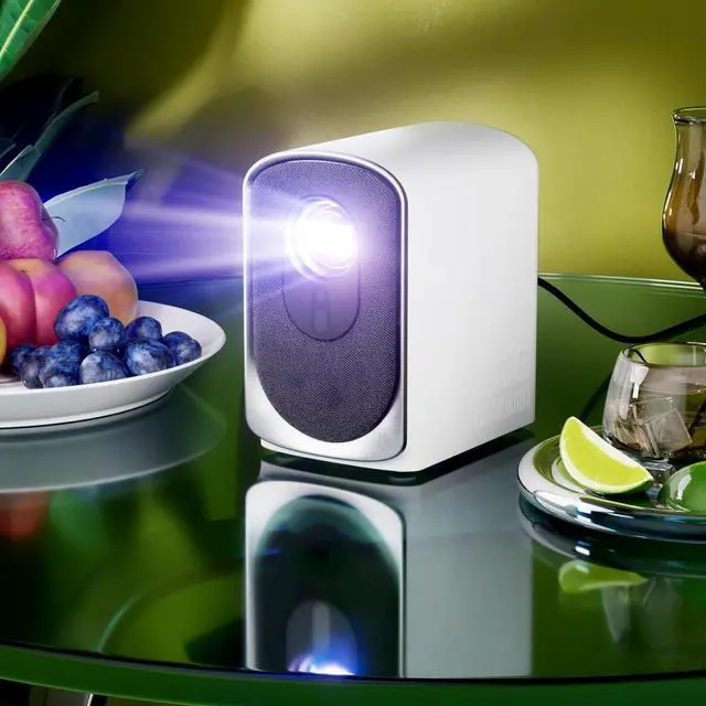 Alt view image 5 of 7 - Portable HD Projector, 1080P Supported, Android 11.0, 1GB Cache 8GB Memory, Built in Speaker, Wireless Mirroring, for Home Outdoor Movie