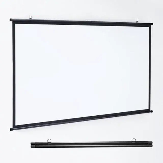 Main image of Manual Pull-Down Projector Screen, Roll-Down Retractable Manual Projection Screen, Hanging Projector Curtain, 4:3/16:9 Portable Projector Screen Indoor Outdoor - Home Theater Office Education(16:9,50"
