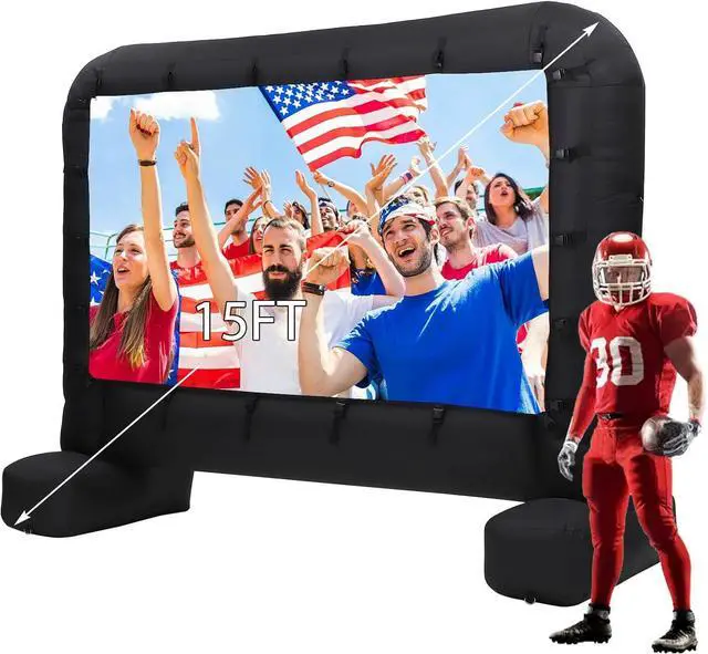 Main image of Hipicute Inflatable Movie Projector Screen 15Ft, Outdoor Movie Screen with Quiet Air Blower & Storage Bag, Supports Front/Rear Projection, Easy Setup, Ideal for Home Theater, Movie Nights