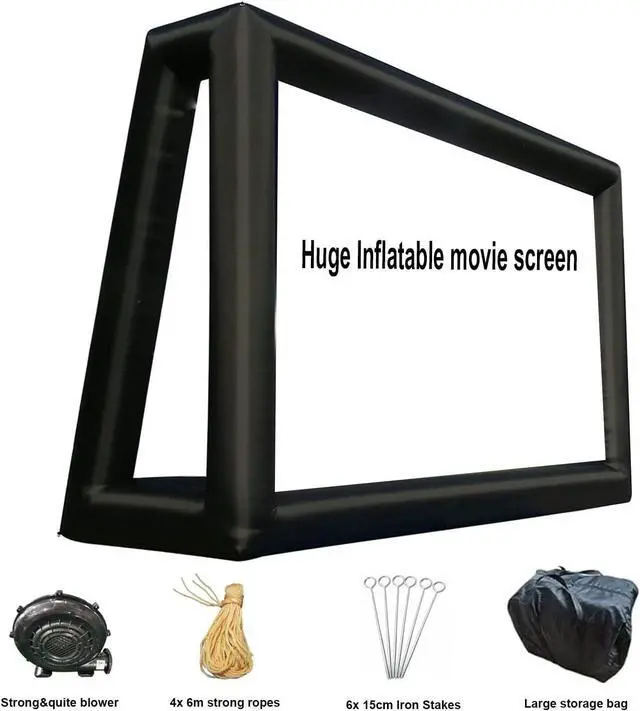 Alt view image 3 of 7 - Fitnessandfun 25ft Upgrade Inflatable Movie Screen Outdoor Cinema Incl Blower - Seamless Front and Rear Portable Blowup Theater Projection Screen for Churches, Shool, Grand Parties, Backyard Pool Fun
