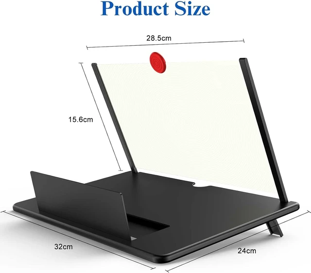 Alt view image 6 of 7 - 16" Screen Magnifier,3D HD Mobile Phone Magnifier Projector Screen Enlarger for Movies, Videos, and Gaming,Foldable Cell Phone Stand with Screen Amplifier,Gifts for Mom Dad(Black, 16inch)