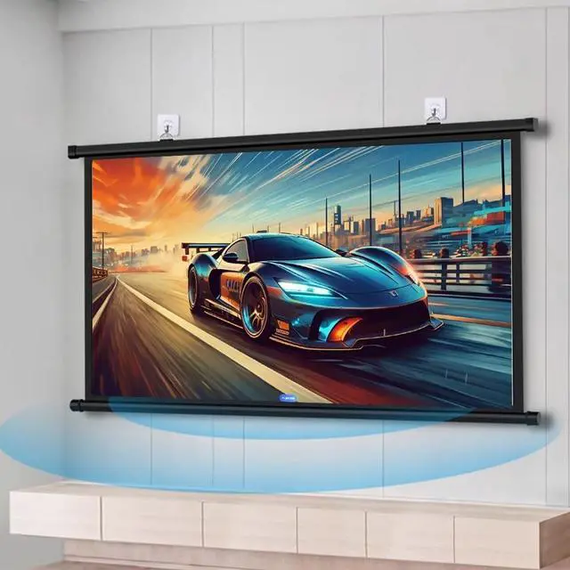 Main image of 60" Drop Down Projector Screen Portable Home Cinema Wall Mount Movie Screen, 4:3 16:9 HD Adjustable Projection Screen for Indoor Outdoor, Anti-Crease(60inch4:3)