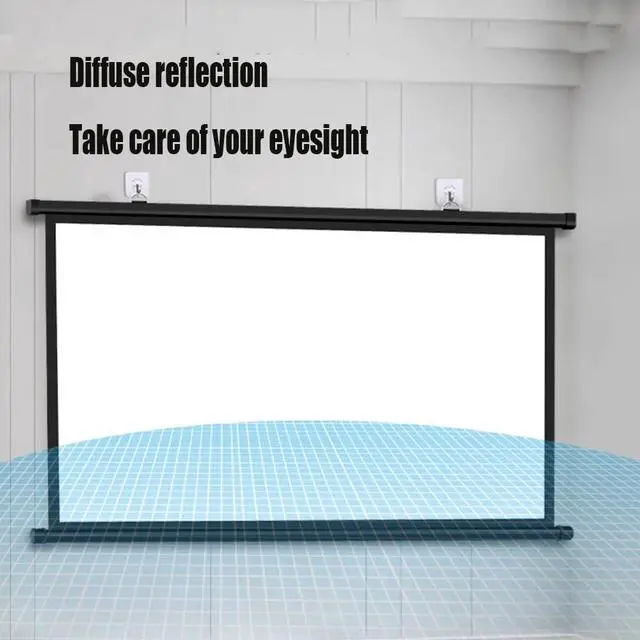 Alt view image 6 of 7 - 60" Drop Down Projector Screen Portable Home Cinema Wall Mount Movie Screen, 4:3 16:9 HD Adjustable Projection Screen for Indoor Outdoor, Anti-Crease(60inch4:3)