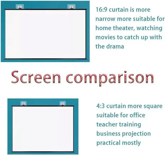 Alt view image 6 of 7 - 30" 40" 50" 60" 72" Home Theater Projector Screen, Manual Projection Screen, HD 4K 4:3 16:9 Roll Up Movie Screen for Indoor Outdoor(30 Inch 4:3)