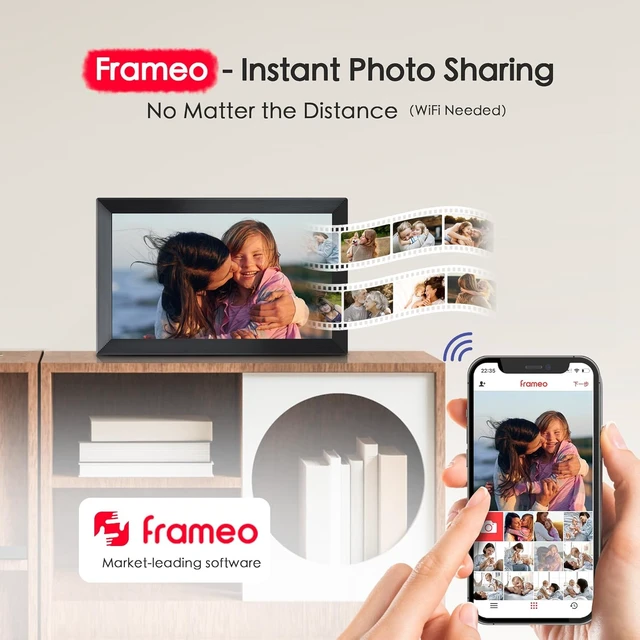 Alt view image 2 of 7 - Frameo 15.6" Digital Picture Frame WiFi, Large Display Digital Photo Frame