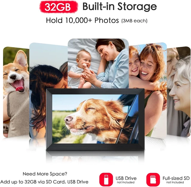 Alt view image 4 of 7 - Frameo 15.6" Digital Picture Frame WiFi, Large Display Digital Photo Frame