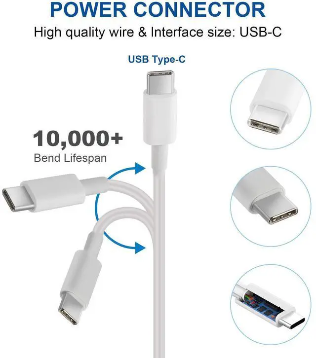 Alt view image 2 of 7 - 96W USB-C AC Adapter Charger for MacBook Pro 14" 15" 16" A2141 A2166 2019-2022