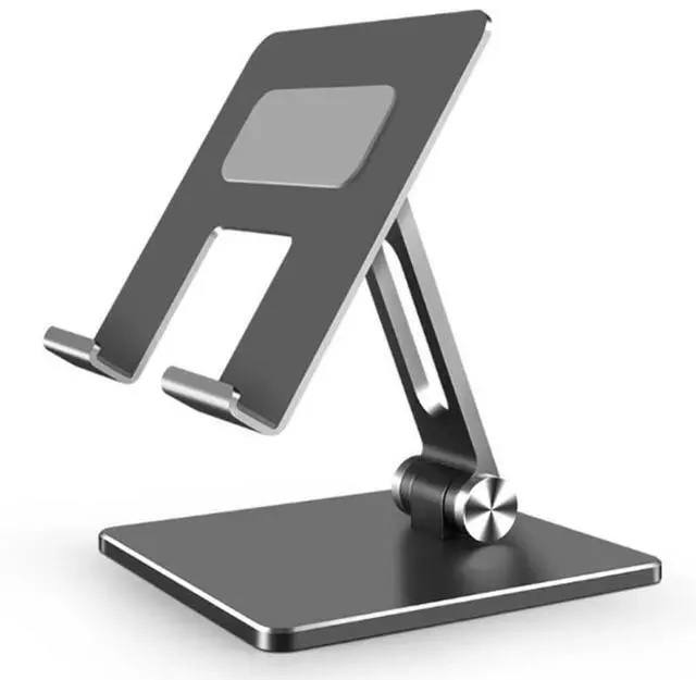 Main image of MT134 Adjustable Tablet Stand, Foldable Metal Phone Holder, Desktop Mount with Anti-Slip Base, 134x134mm