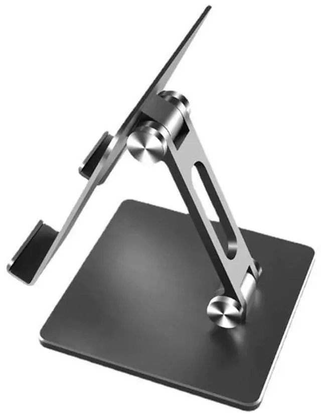 Alt view image 4 of 6 - MT134 Adjustable Tablet Stand, Foldable Metal Phone Holder, Desktop Mount with Anti-Slip Base, 134x134mm