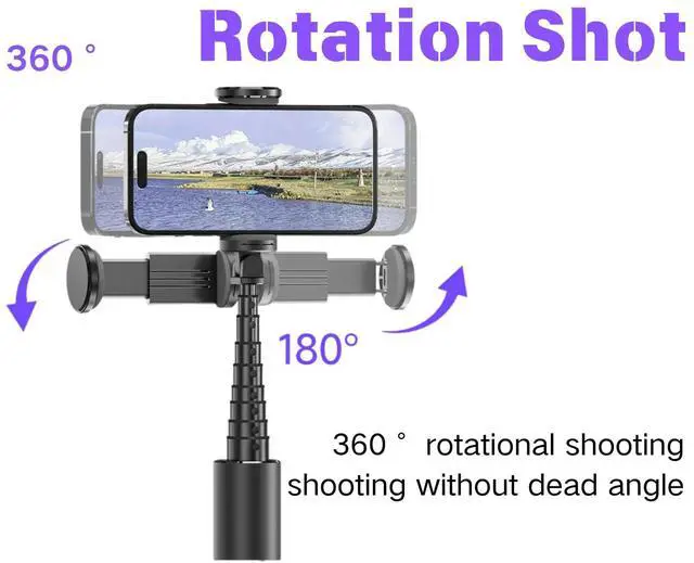 Alt view image 2 of 7 - 53" Hidden Selfie Stick Tripod | 0.6lbs Compact Anti-Slip | Bluetooth Remote for iPhone & Samsung Galaxy | Travel Vlogging