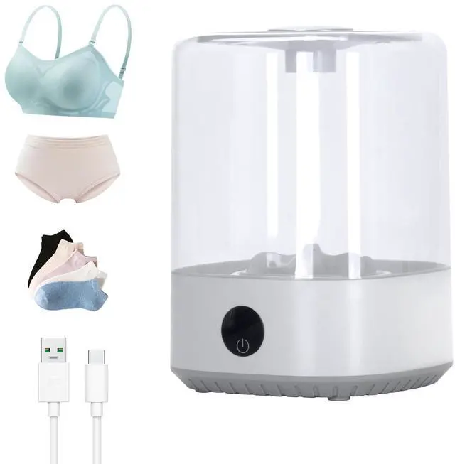 Main image of 4L Portable Mini Washer, Rechargeable Cordless Compact Washing Machine for Underwear, Baby Clothes, Pet Garments, Ideal for Singles, Dorms, Apartments, RV, USB Charging
