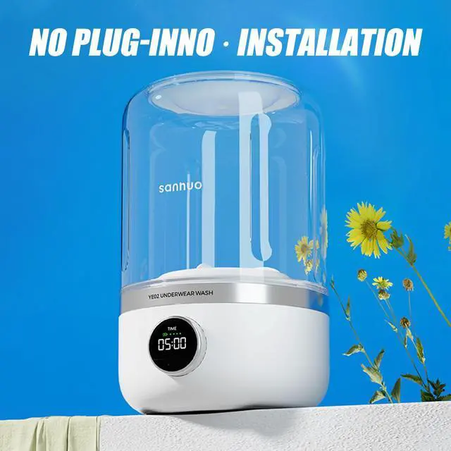 Alt view image 3 of 7 - Mini portable washing machine, 1.2L small washing machine for underwear, socks, saliva towels, suitable for apartments, hotels, and travel.(5.1 * 8.3in)