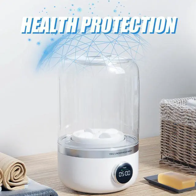 Alt view image 4 of 7 - Mini portable washing machine, 1.2L small washing machine for underwear, socks, saliva towels, suitable for apartments, hotels, and travel.(5.1 * 8.3in)