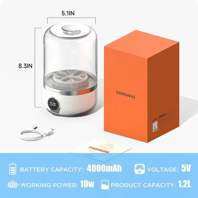 Alt view image 7 of 7 - Mini portable washing machine, 1.2L small washing machine for underwear, socks, saliva towels, suitable for apartments, hotels, and travel.(5.1 * 8.3in)