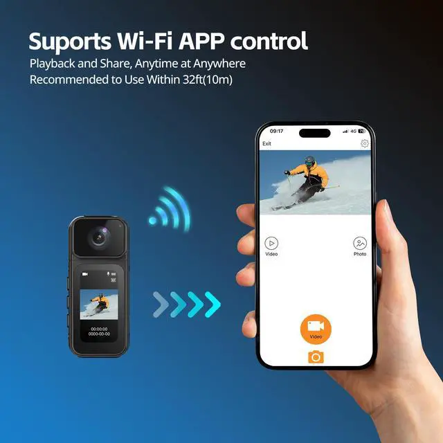 Alt view image 5 of 7 - 2.7K Mini Body Camera,64G Thumb Action Bodycam,Magnetic Body Cam with Audio Recording Wearable,1.47" HD Display,180 ° Rotating Lens for Portable Vlogging and Pet Walking(Black)