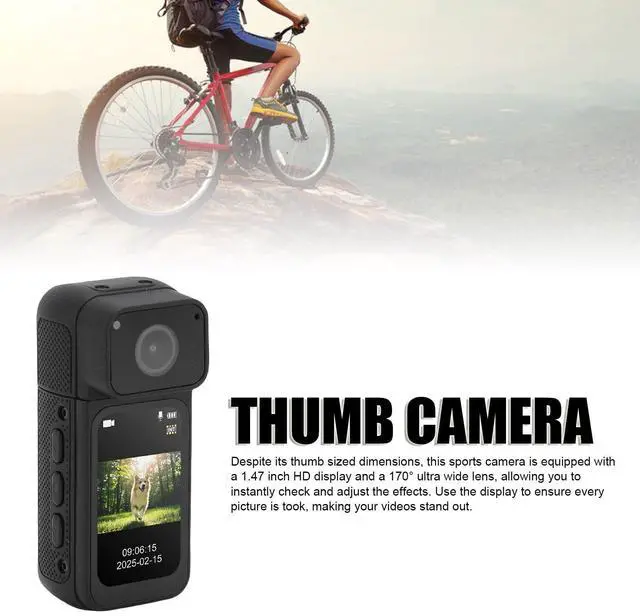 Alt view image 6 of 7 - 2.7K HD Action Camera, Video Recorder with Magnetic Lanyard & 1.47 Inch Screen, Stabilization, Wearable Camera with 180° Rotation Lens for Work Travel Speech (Black)