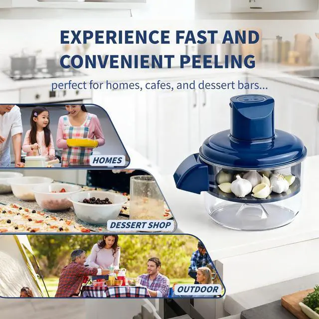 Alt view image 5 of 5 - Automatic Electric Peeler Machine - 3-in-1 Effortless Peeler for Potatoes, Garlic, Vegetables and Fruits | Quick Safe Kitchen Helper with Blade