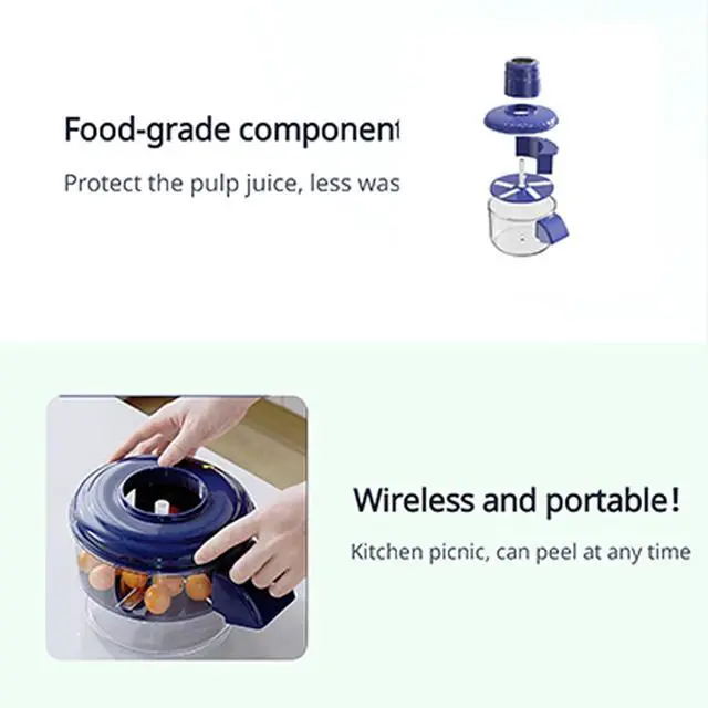 Alt view image 4 of 7 - Grape Peeling Machine, Automatic Peeling Machine for Garlic, Fruit, Vegetables - Electric Garlic Peeler & Grape Peeler with Brush Roller for Effortless Peeling