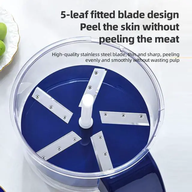 Alt view image 7 of 7 - New Automatic Peeler Machine, Portable USB Rechargeable Peeling Machine,Grape Tomato Plum Cherry Skin Remover ToolElectric Fruit Peeler Skin Remover Tool Garlic Peeler Machine (Blue)