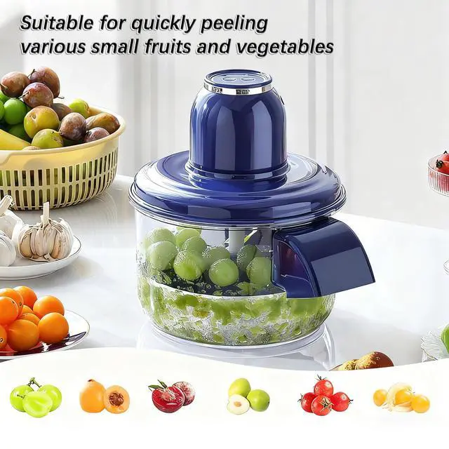 Alt view image 3 of 6 - Electric Grape Peeler Machine, Automatic Small Fruit Garlic Peeler Machine Cherry Garlics Peeling Skin Remover, Effortless Peeling for Home Kitchen