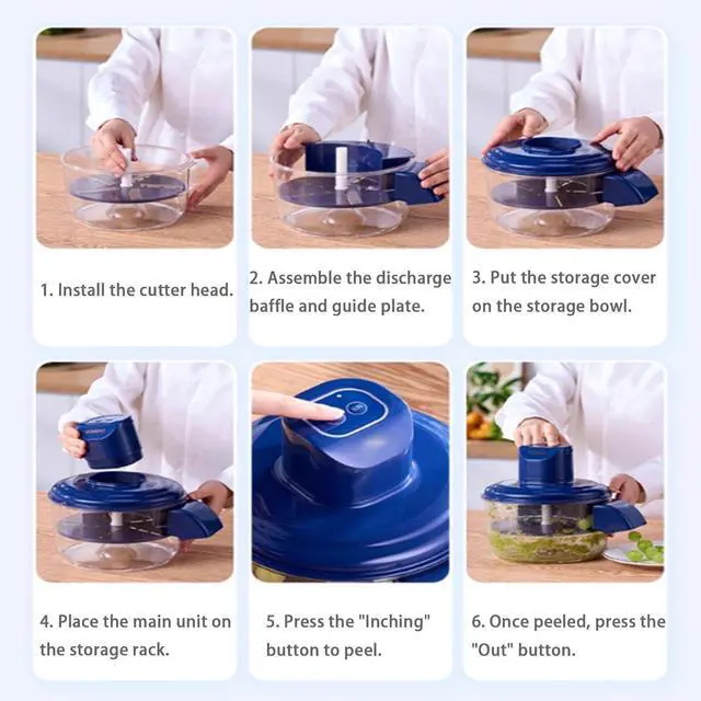 Alt view image 5 of 7 - Electric Grape Peeling Machine, Portable Automatic Electric Peeler for Fruits and Vegetables, New Automatic Small Fruit Peeling Tool, Commercial Smart Fruit Machines (2pcs)