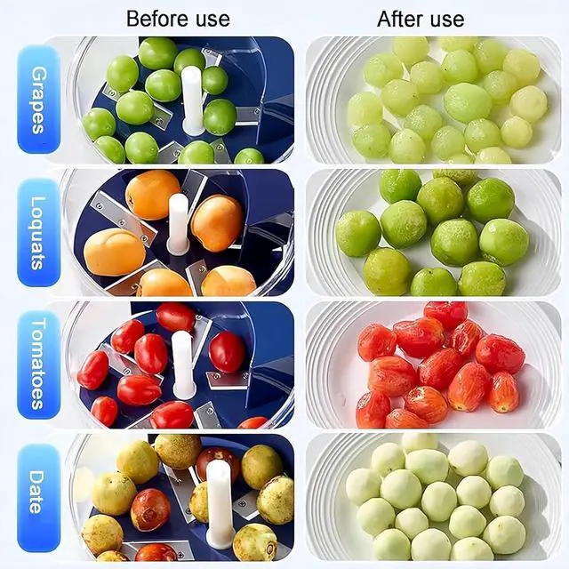 Alt view image 7 of 7 - Electric Grape Peeling Machine, Portable Automatic Electric Peeler for Fruits and Vegetables, New Automatic Small Fruit Peeling Tool, Commercial Smart Fruit Machines (2pcs)