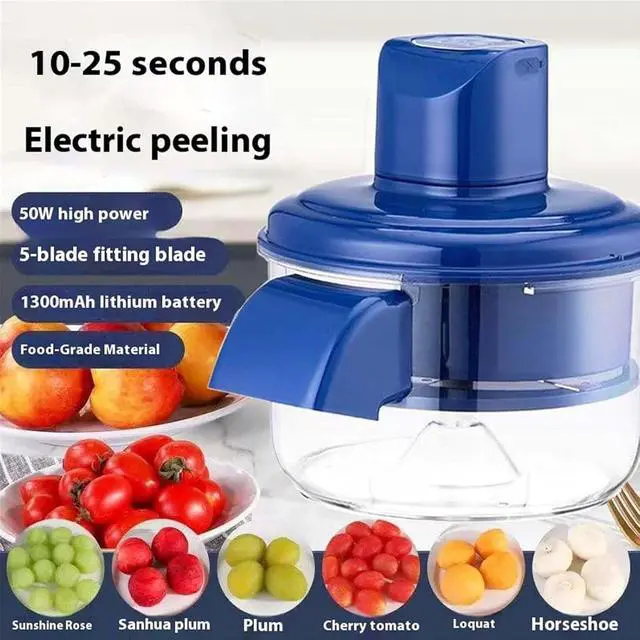 Alt view image 2 of 7 - Grape Peeling Machine, Electric Tomatoes Peeler Tool, Rechargeable Automatic Small Fruit Cherry Skin Remover Tool for Home, Kitchen