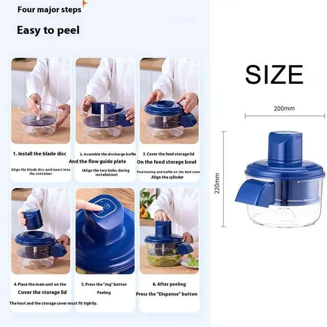 Alt view image 7 of 7 - Grape Peeling Machine, Electric Tomatoes Peeler Tool, Rechargeable Automatic Small Fruit Cherry Skin Remover Tool for Home, Kitchen