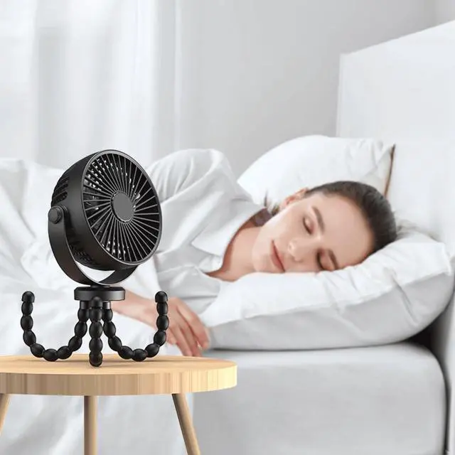 Alt view image 4 of 7 - Quiet Portable Fan - 2000mAh USB Charged, 3 Speed Settings, Foldable fan, for Home, Office, Outdoors, Travel Use