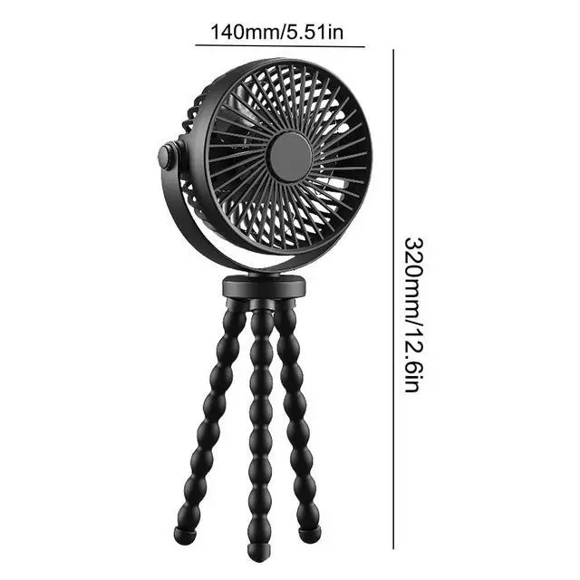 Alt view image 6 of 7 - Quiet Portable Fan - 2000mAh USB Charged, 3 Speed Settings, Foldable fan, for Home, Office, Outdoors, Travel Use