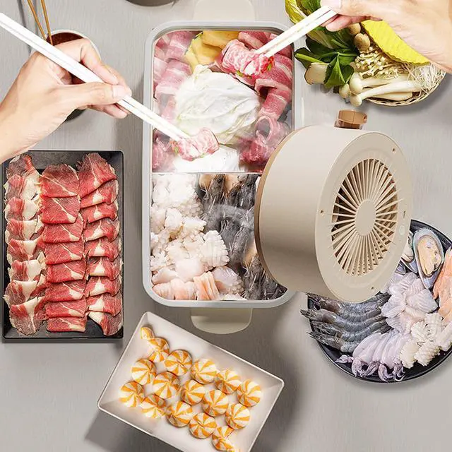 Alt view image 3 of 7 - Desktop Range Hoods, Portable 125° Adjustable Angle Strong Suction, Mini Range Hood for Kitchen Indoor BBQ, Hot Pot, DC 5V