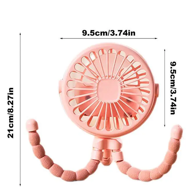 Alt view image 3 of 5 - Stroller Fan, Octopus Stro-ller Fan, Pram Fa-n Clip On Stroller, 360° Rotate Flexible Tripod Handheld Cooling F-an, For Stro-ller Handlebars, Fitness, Bike, Camping, BBQ