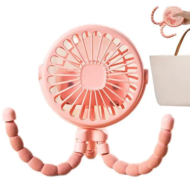 Alt view image 5 of 5 - Stroller Fan, Octopus Stro-ller Fan, Pram Fa-n Clip On Stroller, 360° Rotate Flexible Tripod Handheld Cooling F-an, For Stro-ller Handlebars, Fitness, Bike, Camping, BBQ