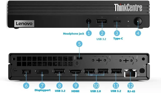 Alt view image 2 of 2 - Lenovo ThinkCentre M60e Mini Desktop PC Intel Core i5-1035G1 16GB RAM 256GB SSD Windows 11 Pro