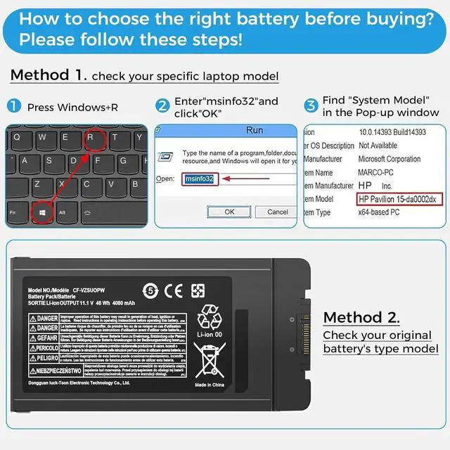 Alt view image 3 of 7 - CF-VZSU0PR CF-VZSU0PW Laptop Battery Compatible with Panasonic Toughbook CF54 CF-54 Mk1 Mk2 Mk3 Series 54 Gloved Multi Touch 54 Lite 54 Performance 54 Prime CF-54F9001KM CF-VZSU0GW CF-VZSU0KR 46Wh