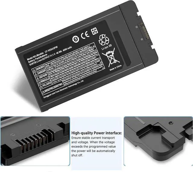 Alt view image 4 of 7 - CF-VZSU0PR CF-VZSU0PW Laptop Battery Compatible with Panasonic Toughbook CF54 CF-54 Mk1 Mk2 Mk3 Series 54 Gloved Multi Touch 54 Lite 54 Performance 54 Prime CF-54F9001KM CF-VZSU0GW CF-VZSU0KR 46Wh