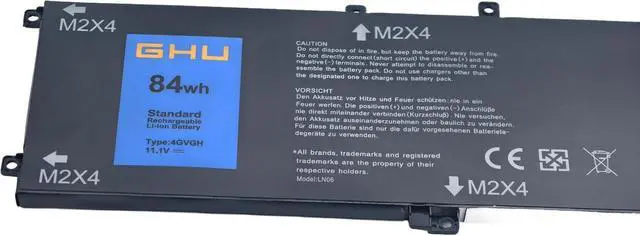 Alt view image 3 of 6 - GHU 4GVGH Battery Compatible with Dell Precision 5510, Dell XPS 15 9550 - Premium 84Wh, UL Tested, Fast Charging, 1P6KD and -Free Return