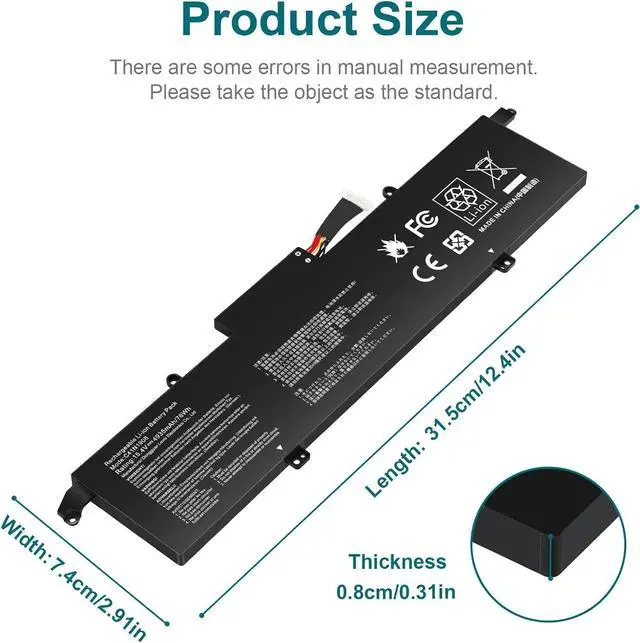 Alt view image 2 of 7 - ASUNCELL C41N1908 Battery Replacement for Asus ROG Zephyrus G14 GA401II GA401IV GA401IH GA401IU GA401IV GA401IV-BR9N6 GA401Q GA401QH GA401QM